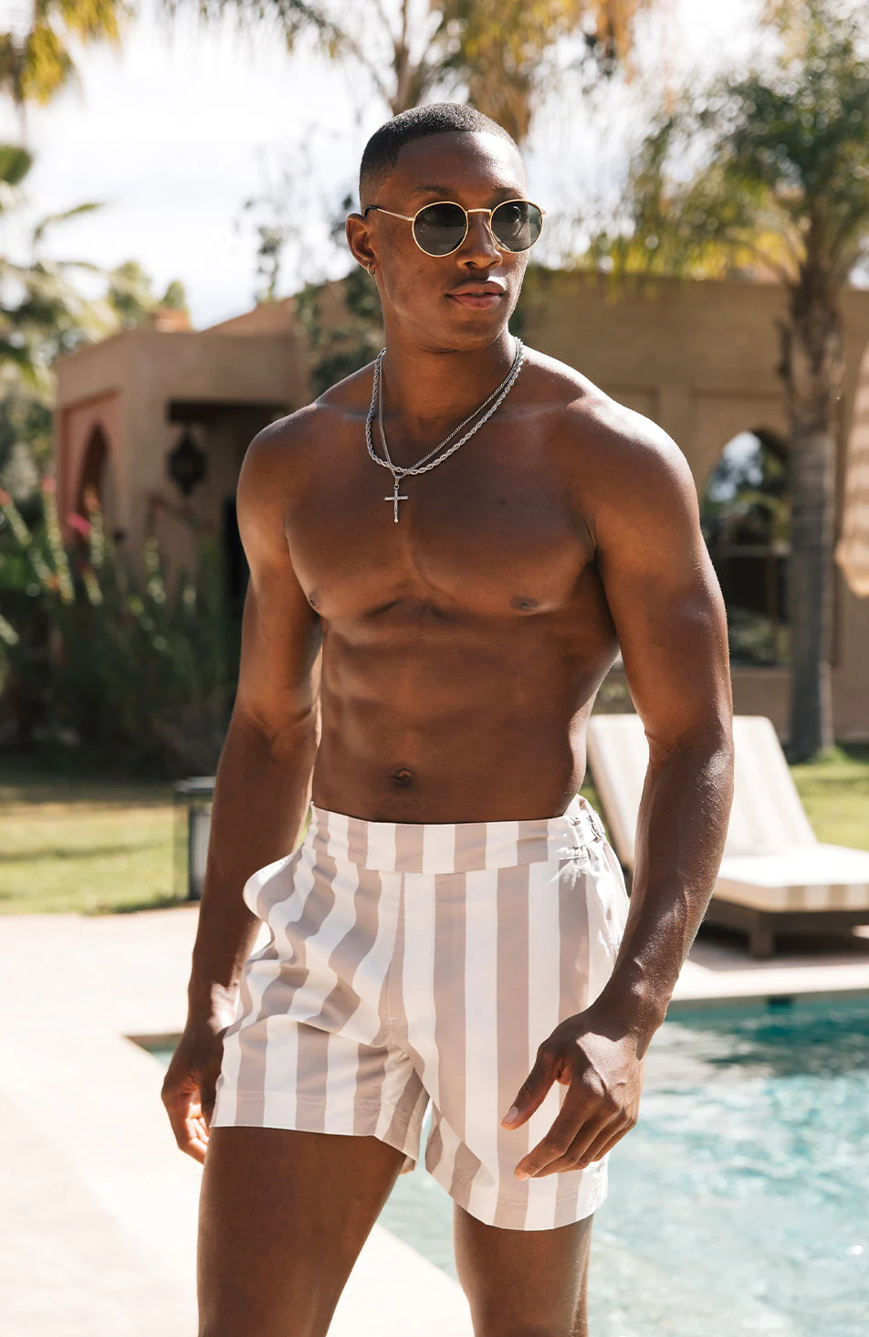 2PK Nero Swim Shorts in Stripe/Watercolour - Image 4