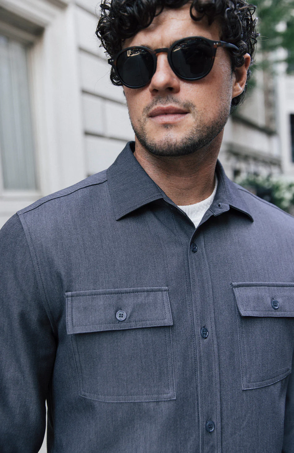 Arlington Slim Overshirt in Slate - Image 3