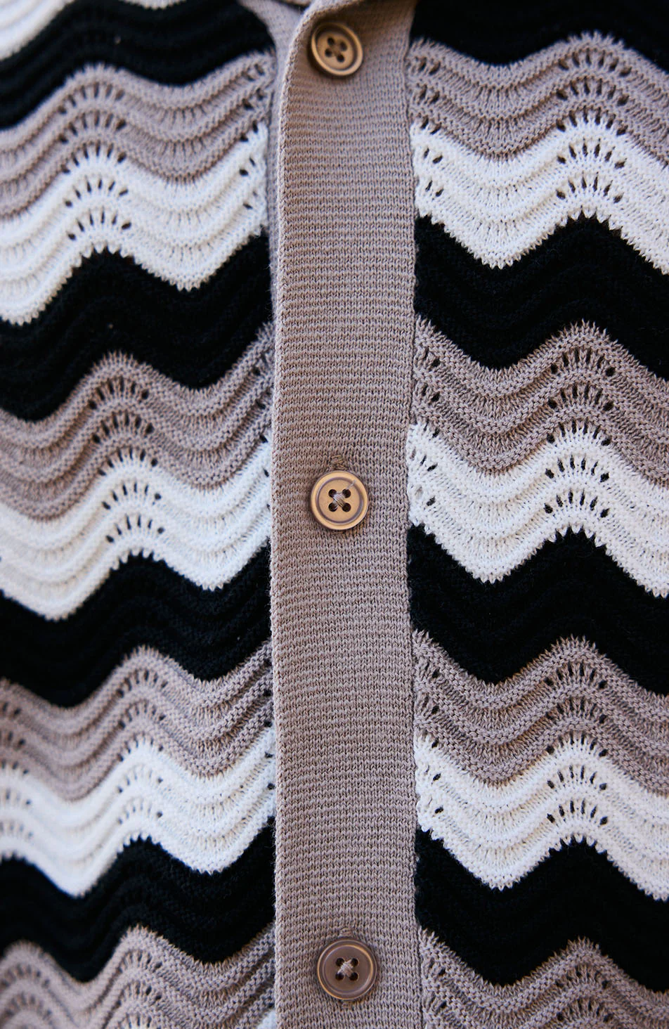Aruba Textured Relaxed Fit Knitted Shirt in Taupe - Image 5