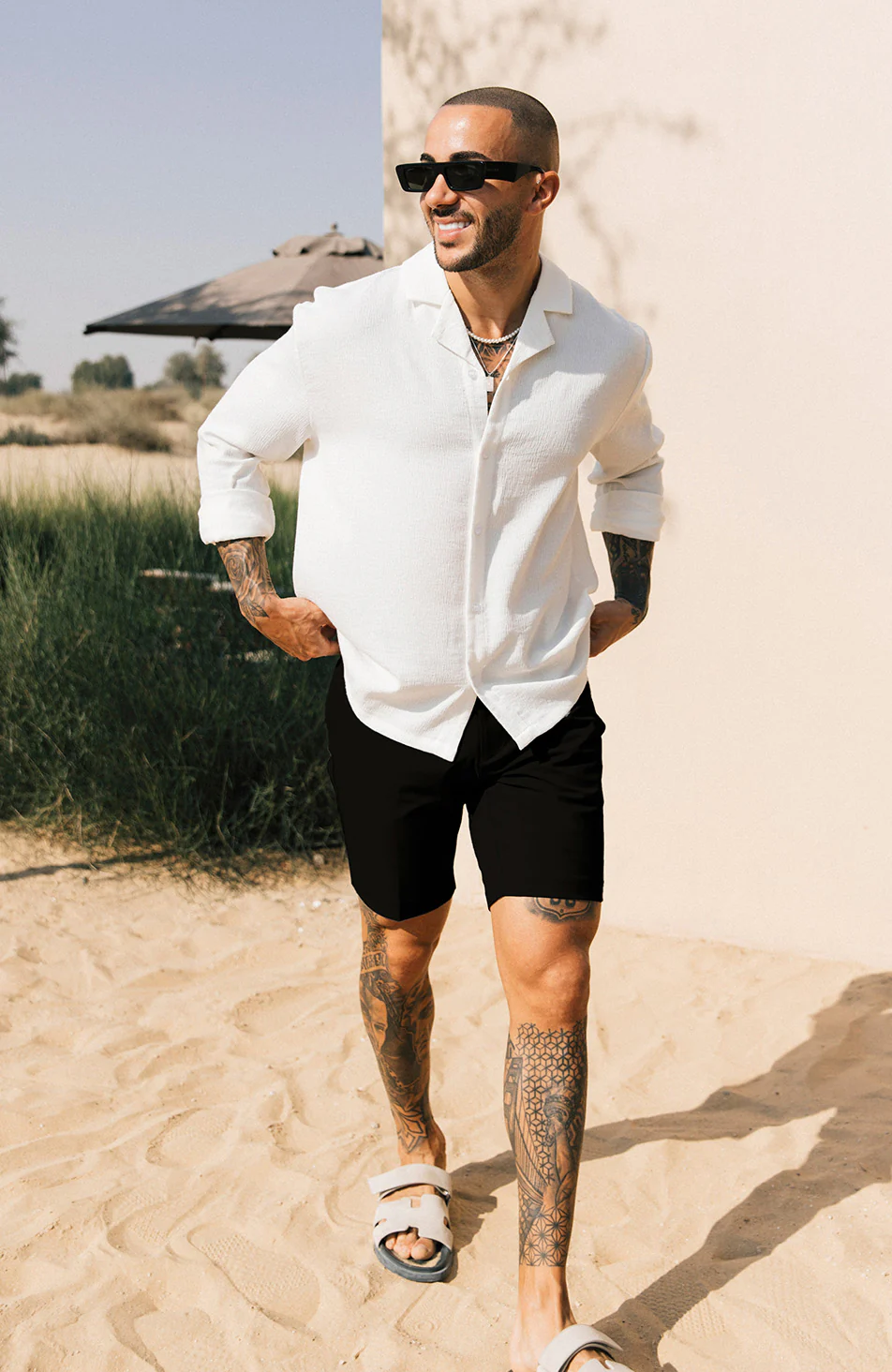 Aster Tailored Stretch Fit Short in Black - Image 2