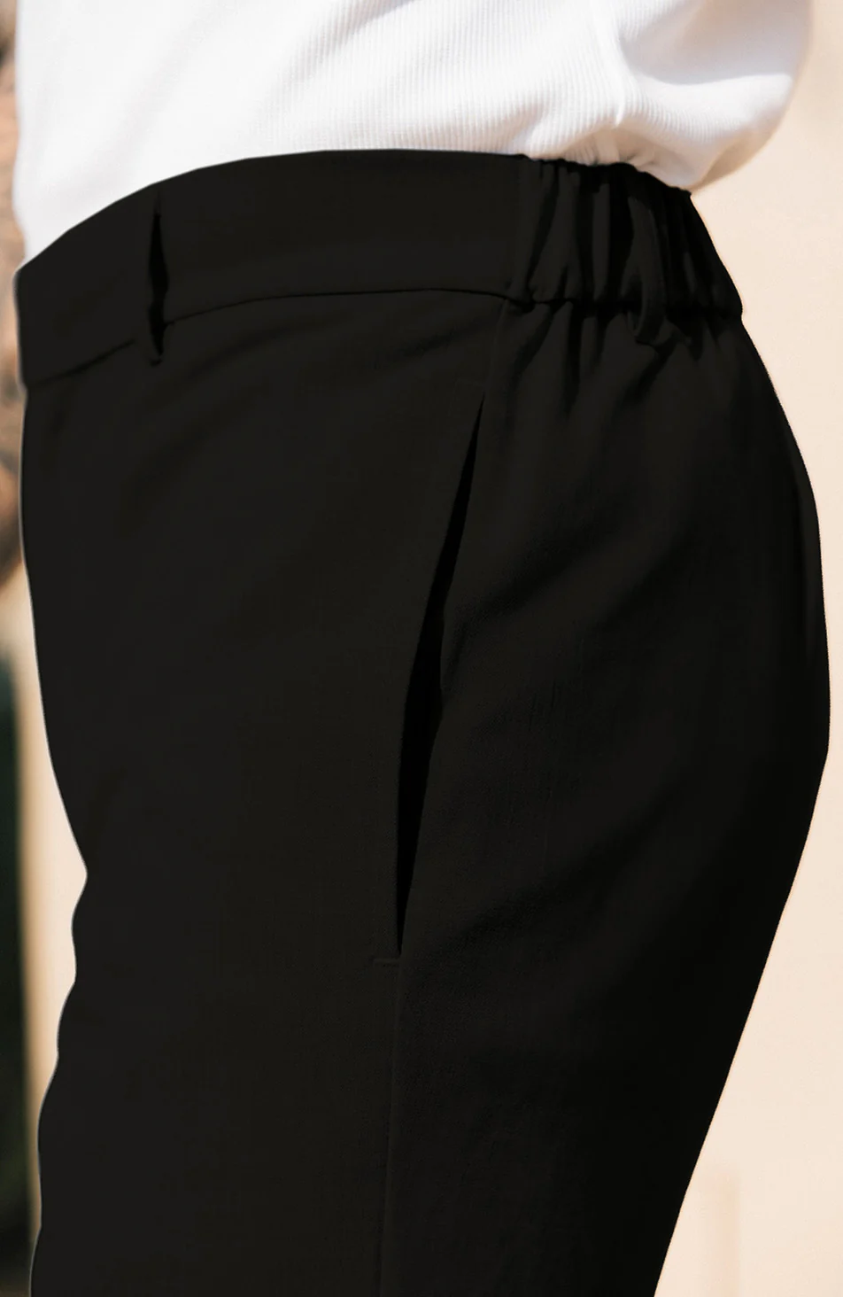 Aster Tailored Stretch Fit Short in Black - Image 4