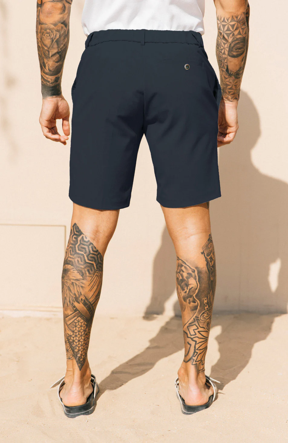 Aster Tailored Stretch Fit Short in Navy - Image 4