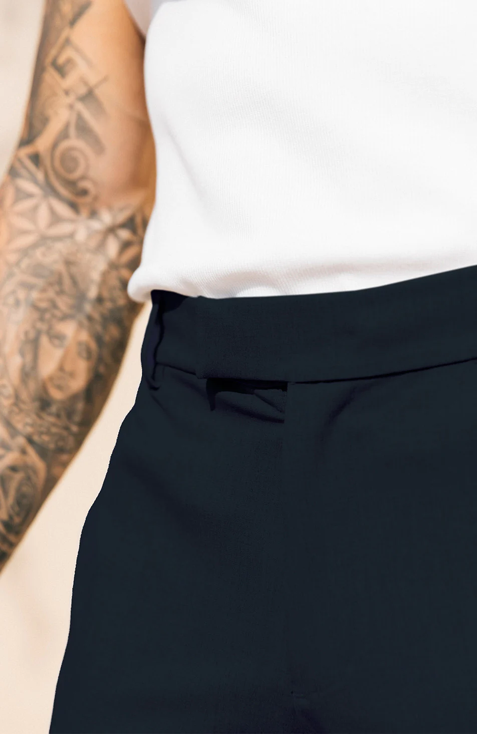 Aster Tailored Stretch Fit Short in Navy - Image 5