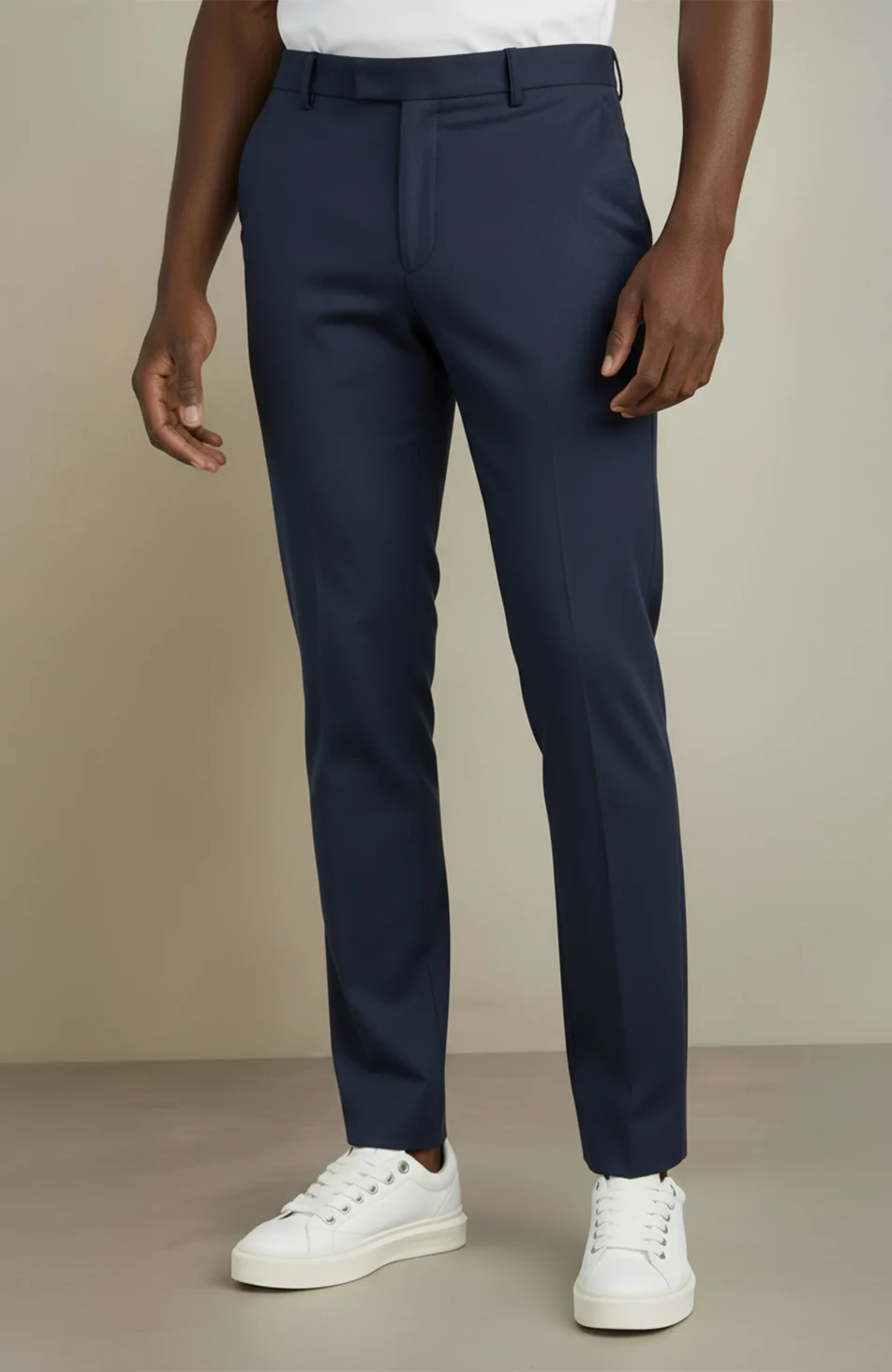 Aster Tailored Stretch Slim Leg Pants in Navy - Image 7