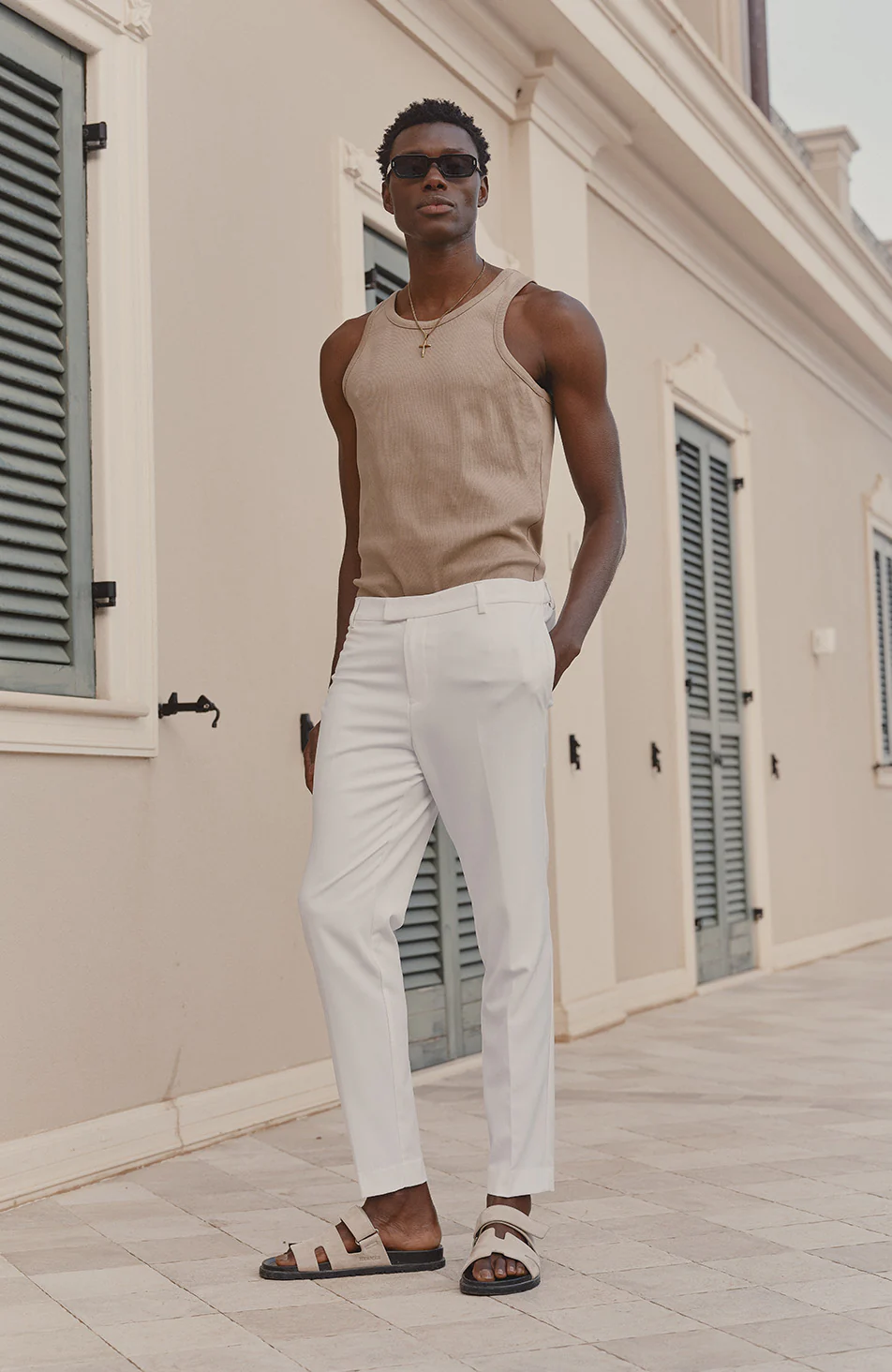 Aster Tailored Stretch Slim Leg Pants in White - Image 4