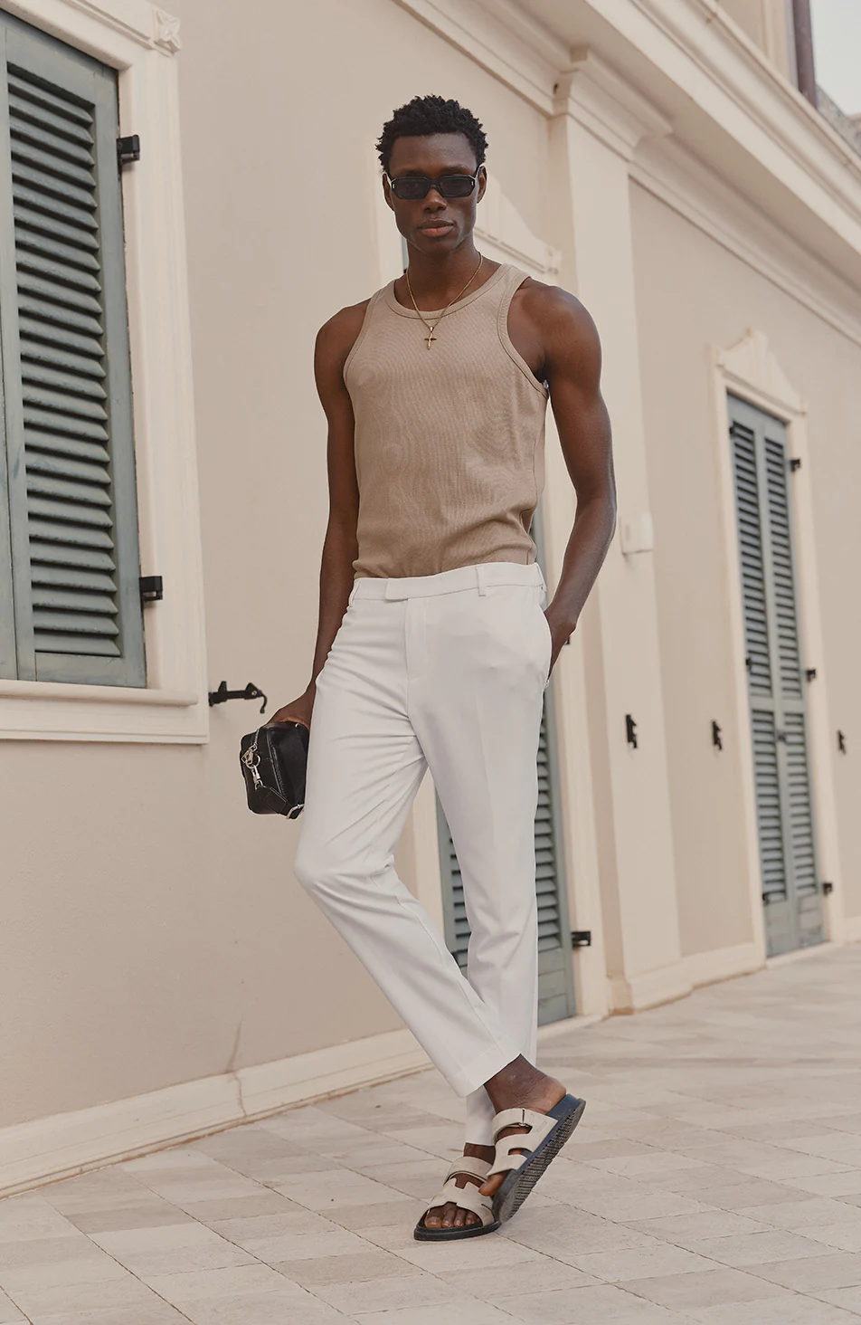 Aster Tailored Stretch Slim Leg Pants in White - Image 5
