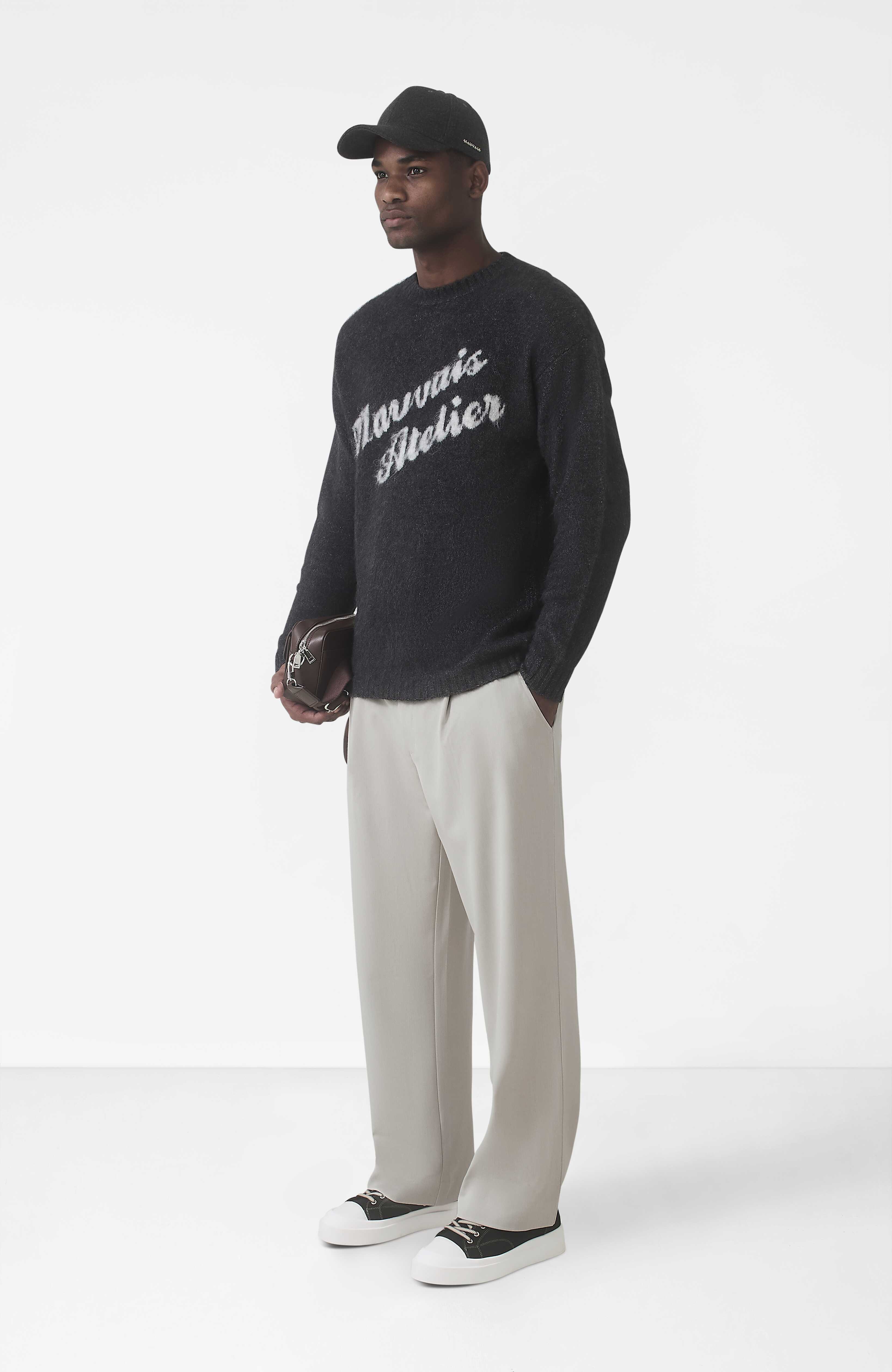 Atelier Oversized Brushed Knit Jumper in Charcoal - Image 3