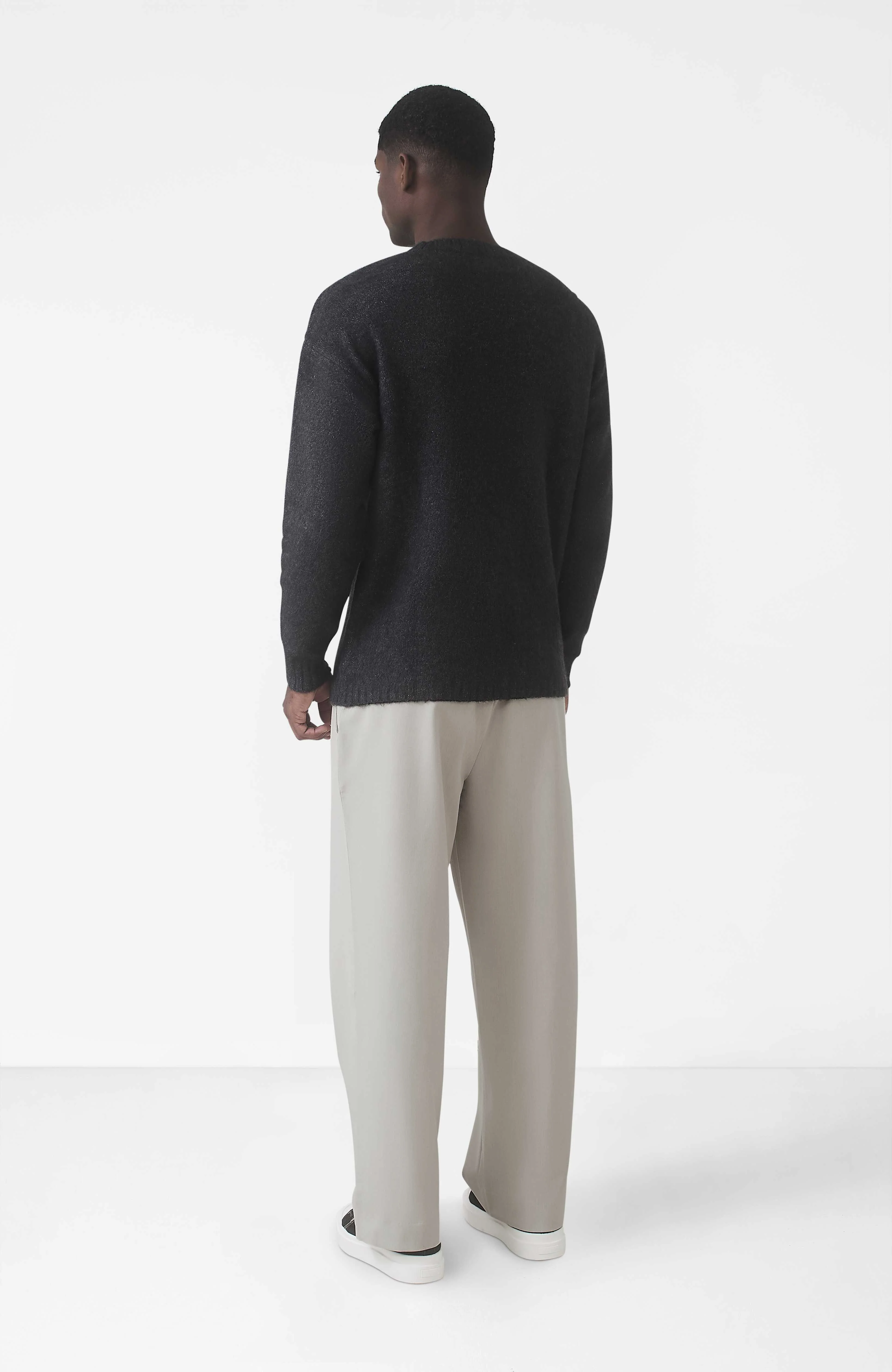 Atelier Oversized Brushed Knit Jumper in Charcoal - Image 4