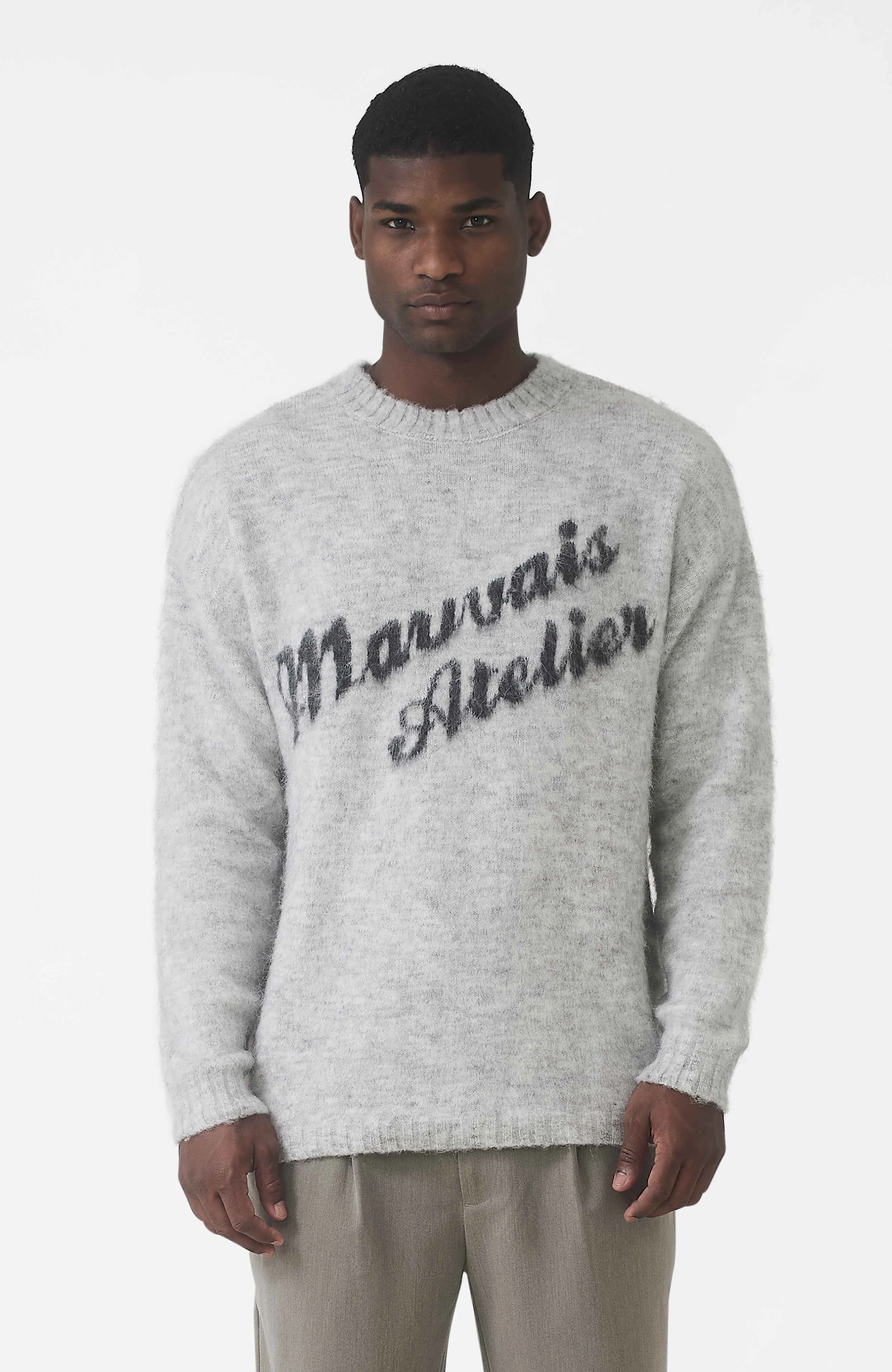 Atelier Oversized Brushed Knit Jumper in Grey - Image 3