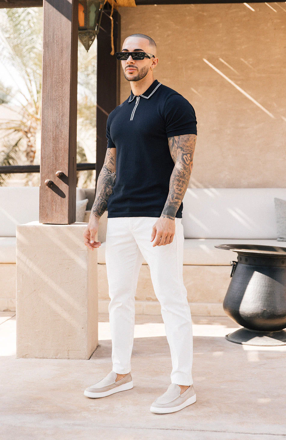 Beaufort Stretch Chinos in White - Image 3