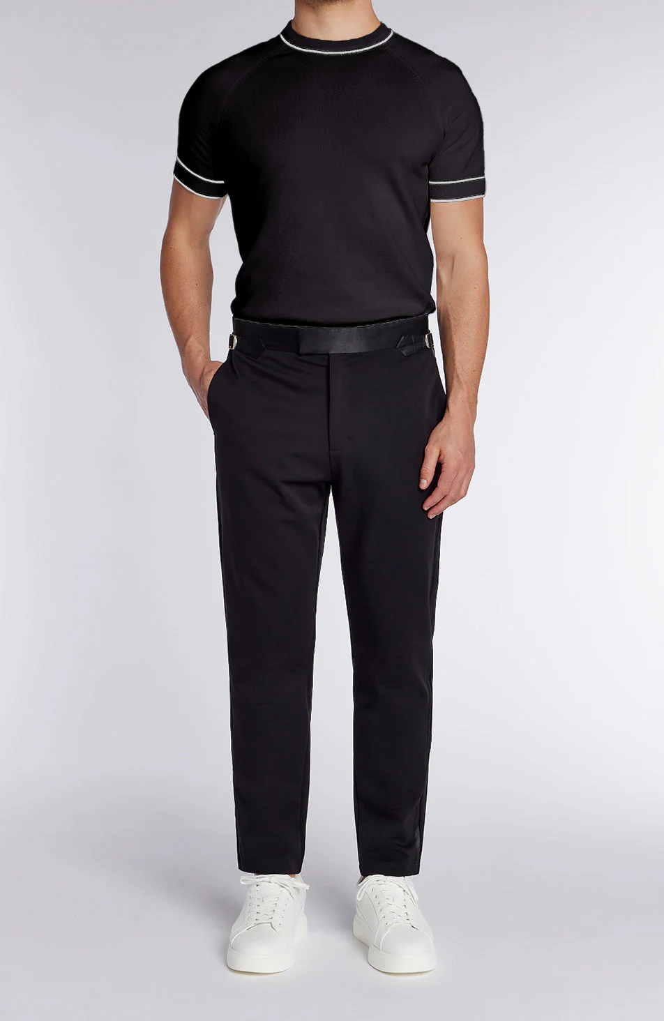 Blanton Slim Tux Chino pants in Black - Image 2