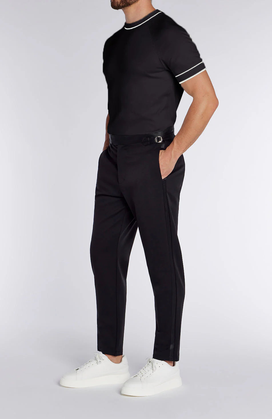 Blanton Slim Tux Chino pants in Black - Image 4