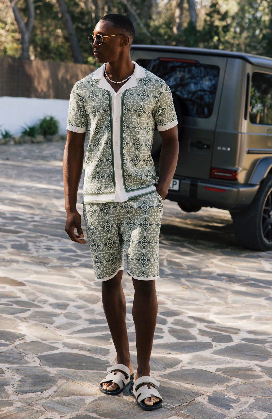 Cabo Knit Shorts in Green - Image 5