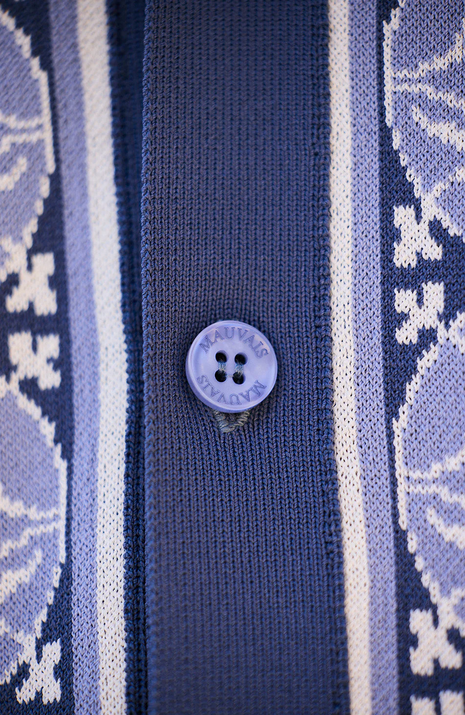 Cabo Slim Knit Shirt in Blue - Image 3