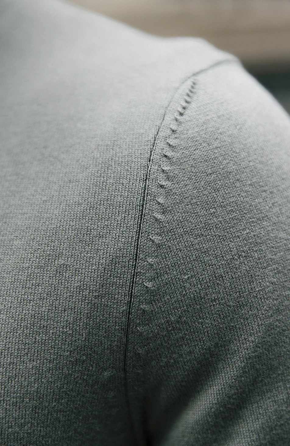 Canarsie Slim Knit Zip Jumper in Khaki - Image 5