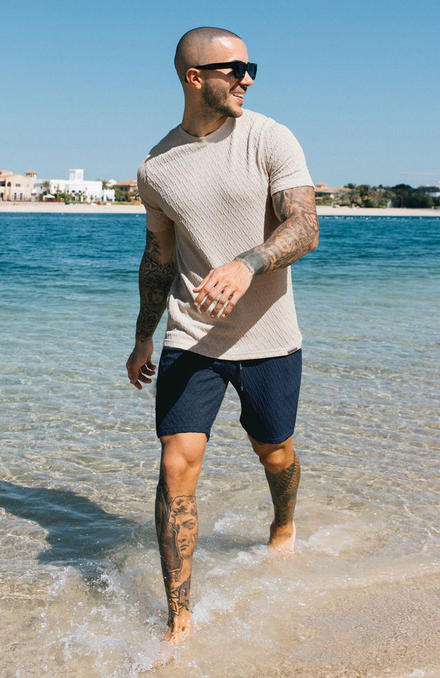 Cannes Knit Shorts in Navy - Image 2