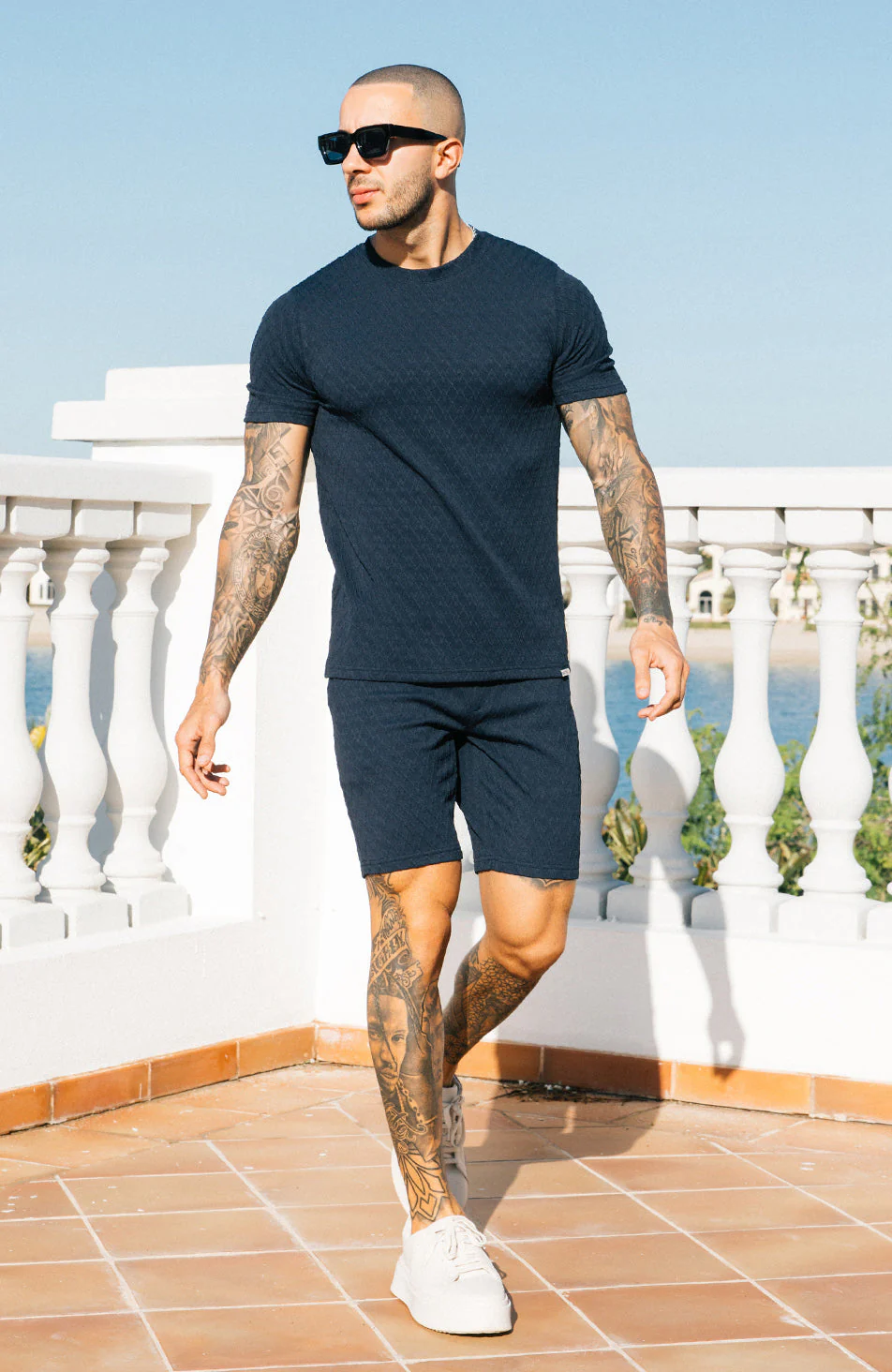 Cannes Knit Shorts in Navy - Image 4