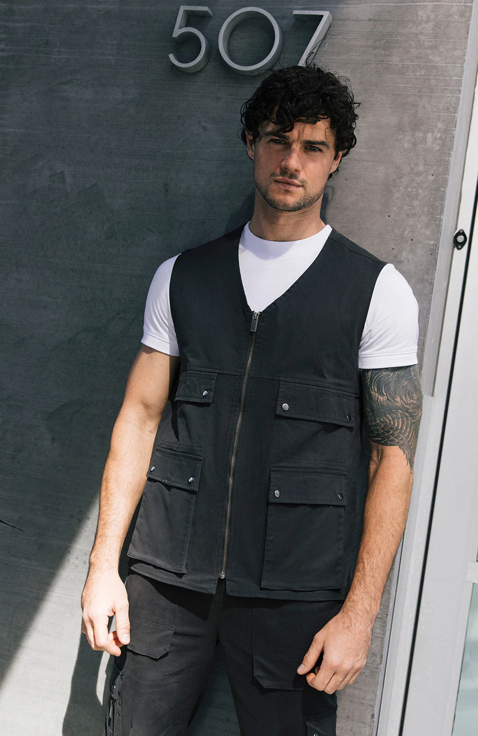 Cargo Vest in Charcoal - Image 5