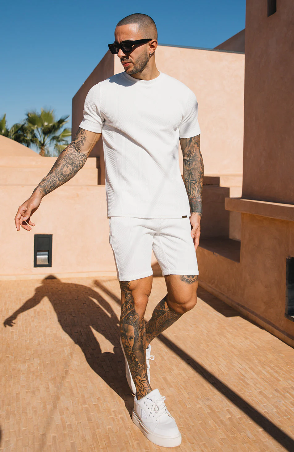 Cedro Knit Shorts in White - Image 4