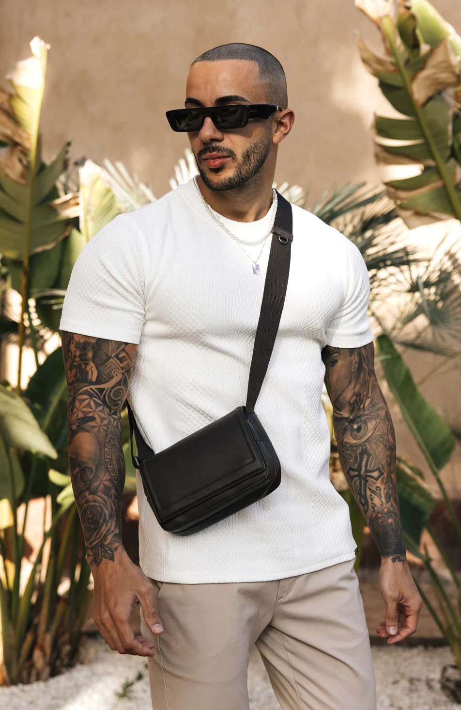 Cedro Slim Textured Tee in White - Image 3