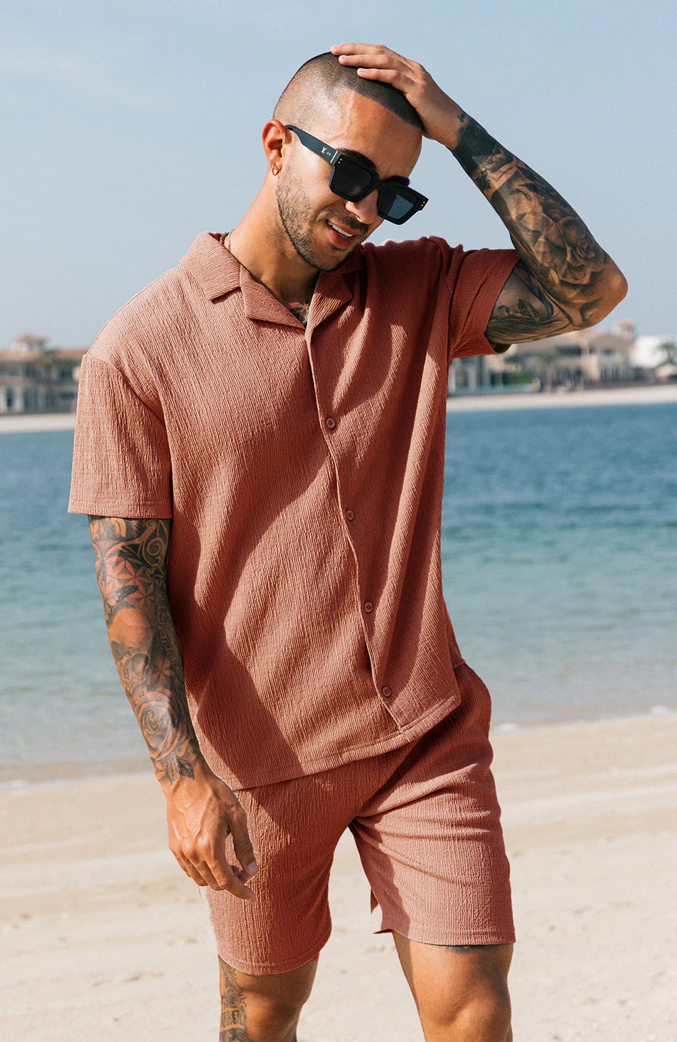 Eivissa Relaxed Fit Shirt In Rust - Image 2