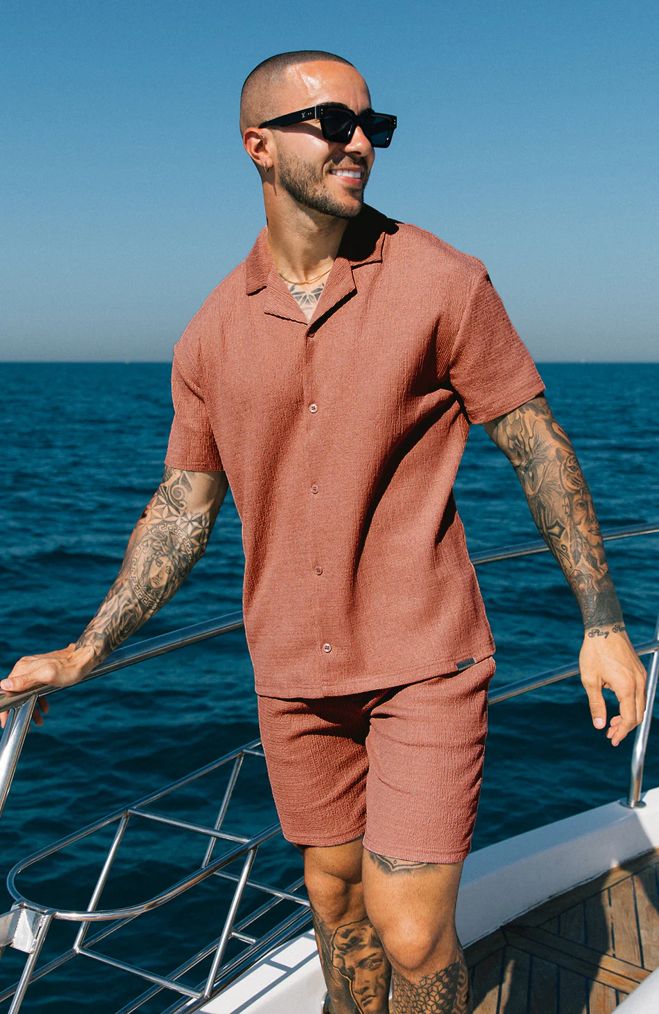 Eivissa Relaxed Fit Shirt In Rust - Image 3
