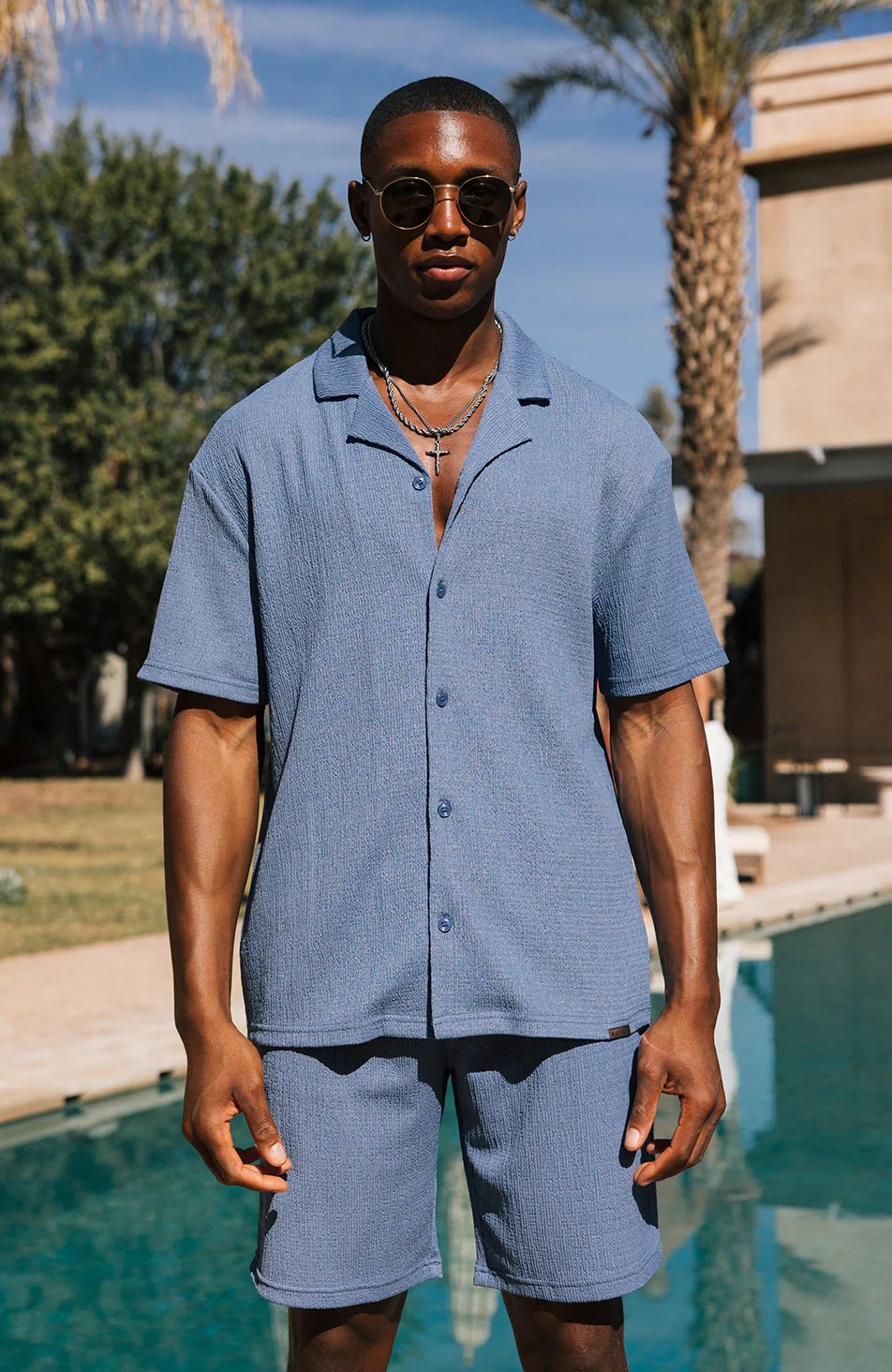 Eivissa Relaxed Fit Shirt in Storm Blue - Image 4