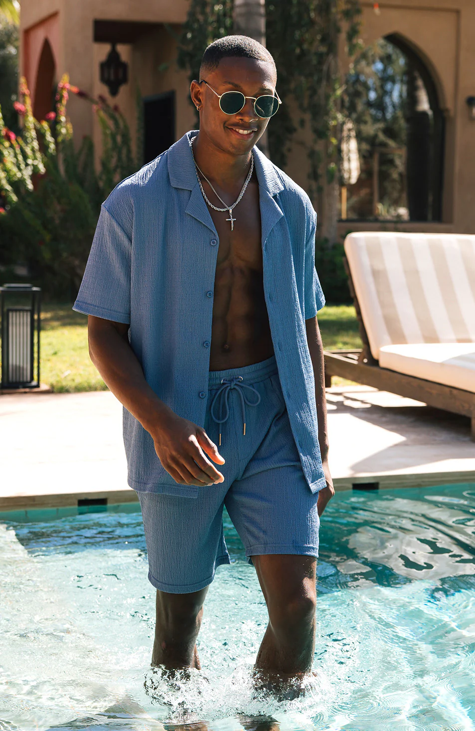 Eivissa Slim Stretch Shorts in Storm Blue - Image 6
