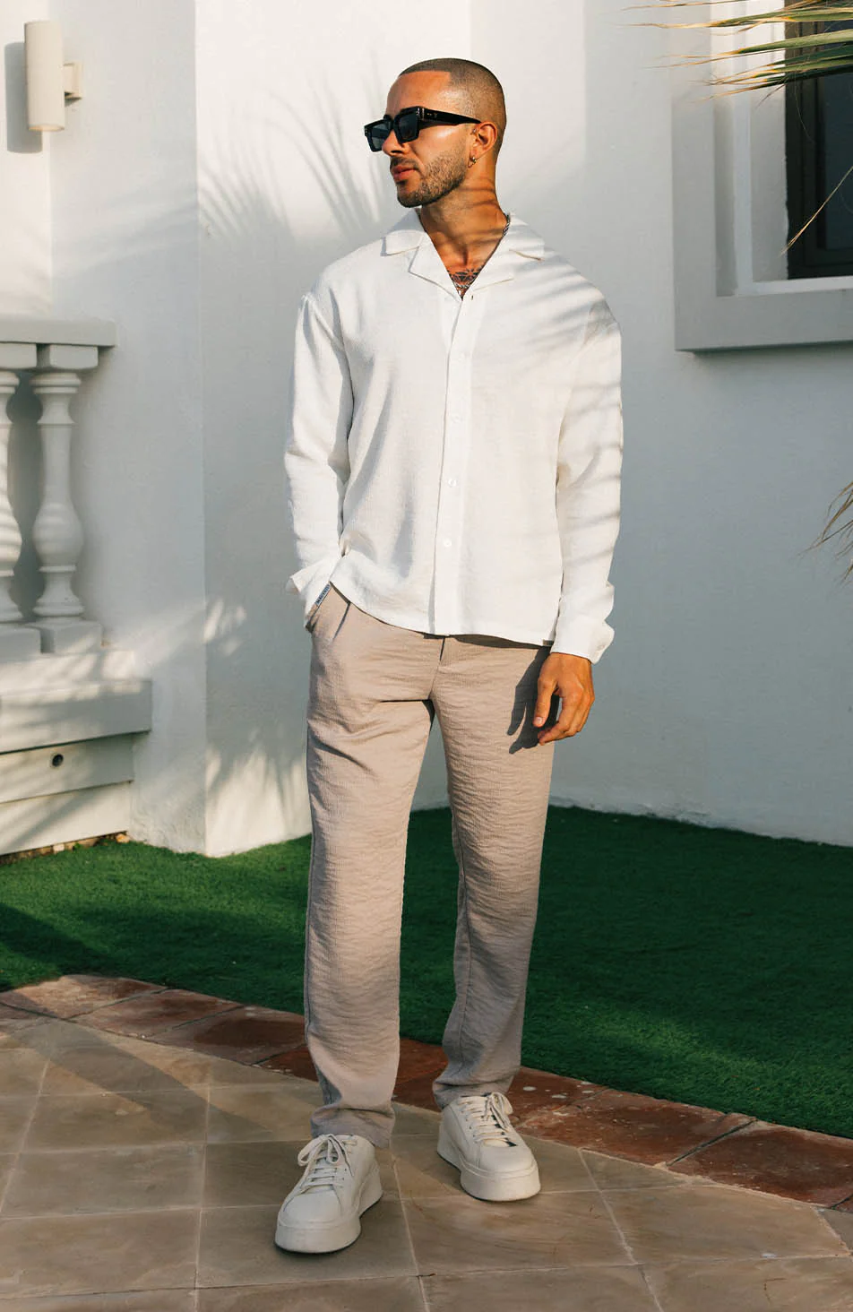 Fiorano Long Sleeve Relaxed Fit Shirt in White - Image 4
