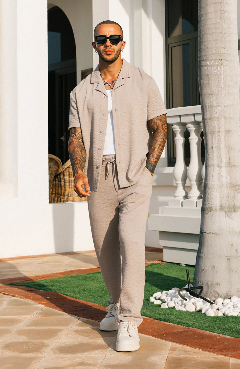 Fiorano Relaxed Fit Shirt in Taupe - Image 4