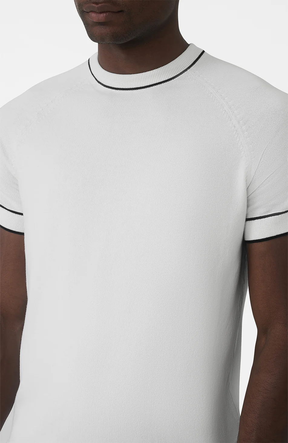 Franco Slim Knit Tee in White - Image 4