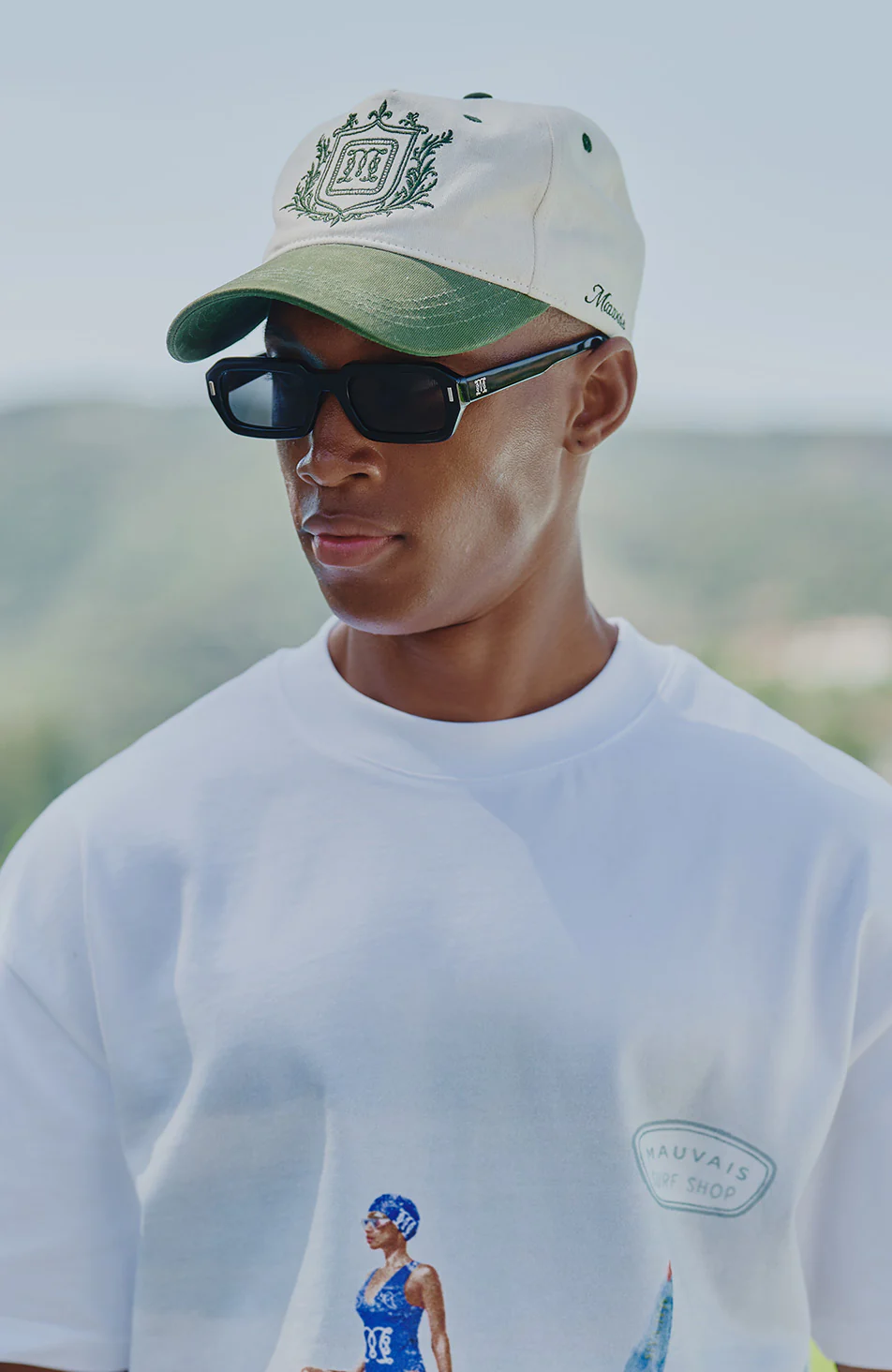 Hills Crest Trucker Cap in Green and White - Image 3