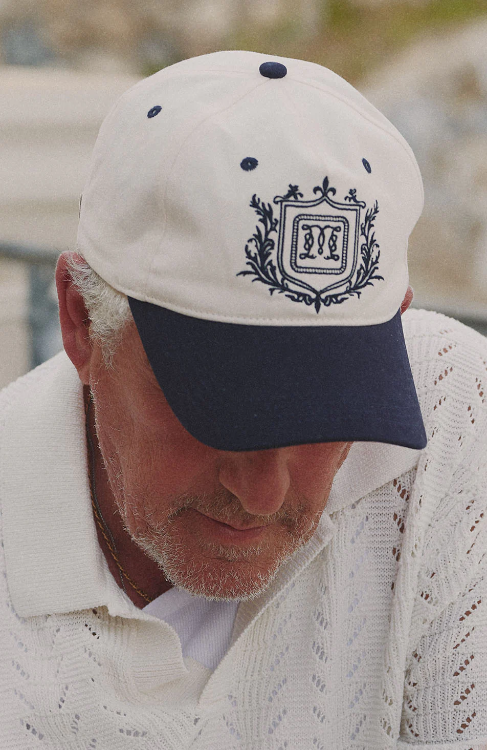 Hills Crest Trucker Cap in Navy and White - Image 3
