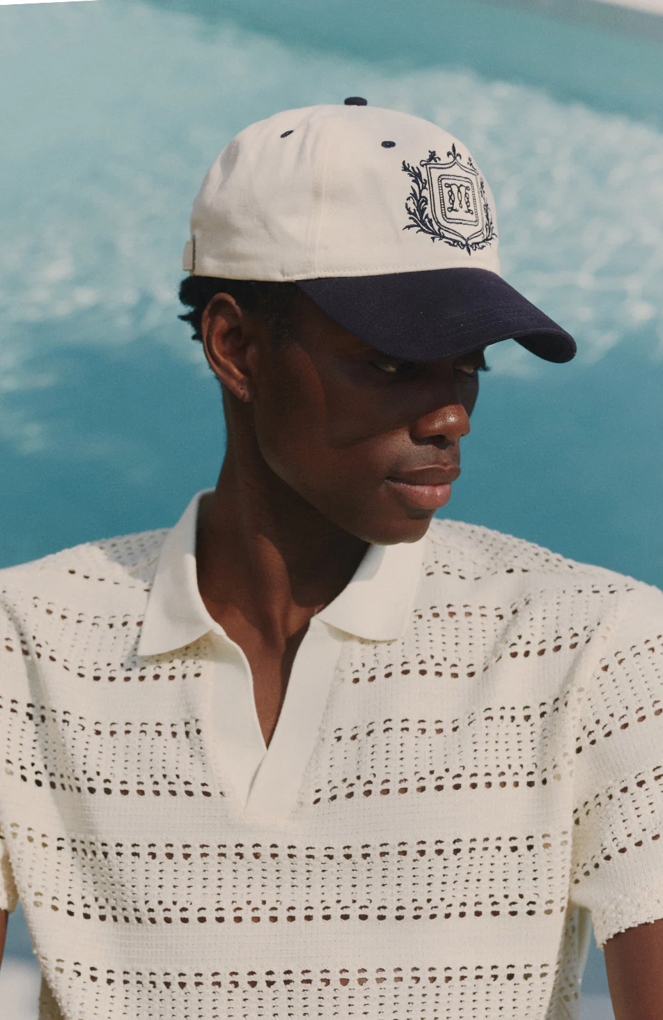 Hills Crest Trucker Cap in Navy and White - Image 5