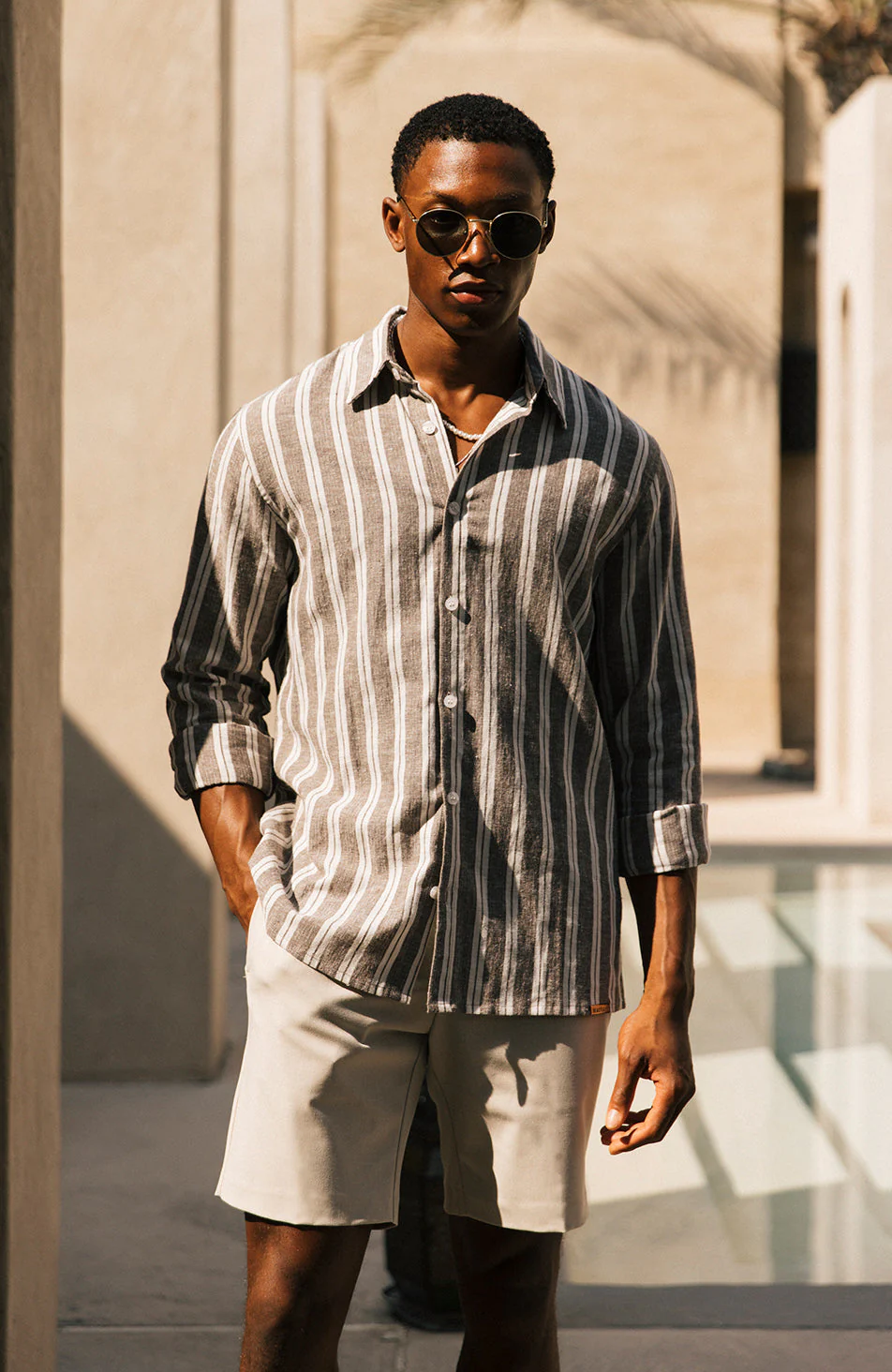 Johona Long Sleeve Stripe Shirt in Brown - Image 6