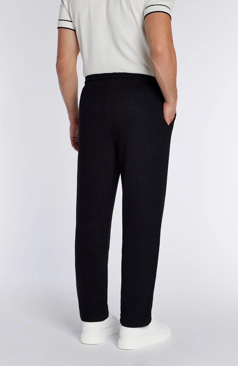Leandre Straight Leg Premium Textured Jogger in Black - Image 6