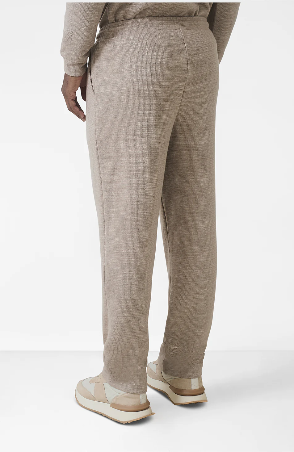 Leandre Straight Leg Premium Textured Jogger in Taupe - Image 3