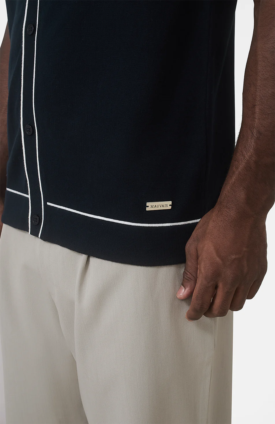Luciano Knit Shirt in Navy - Image 5