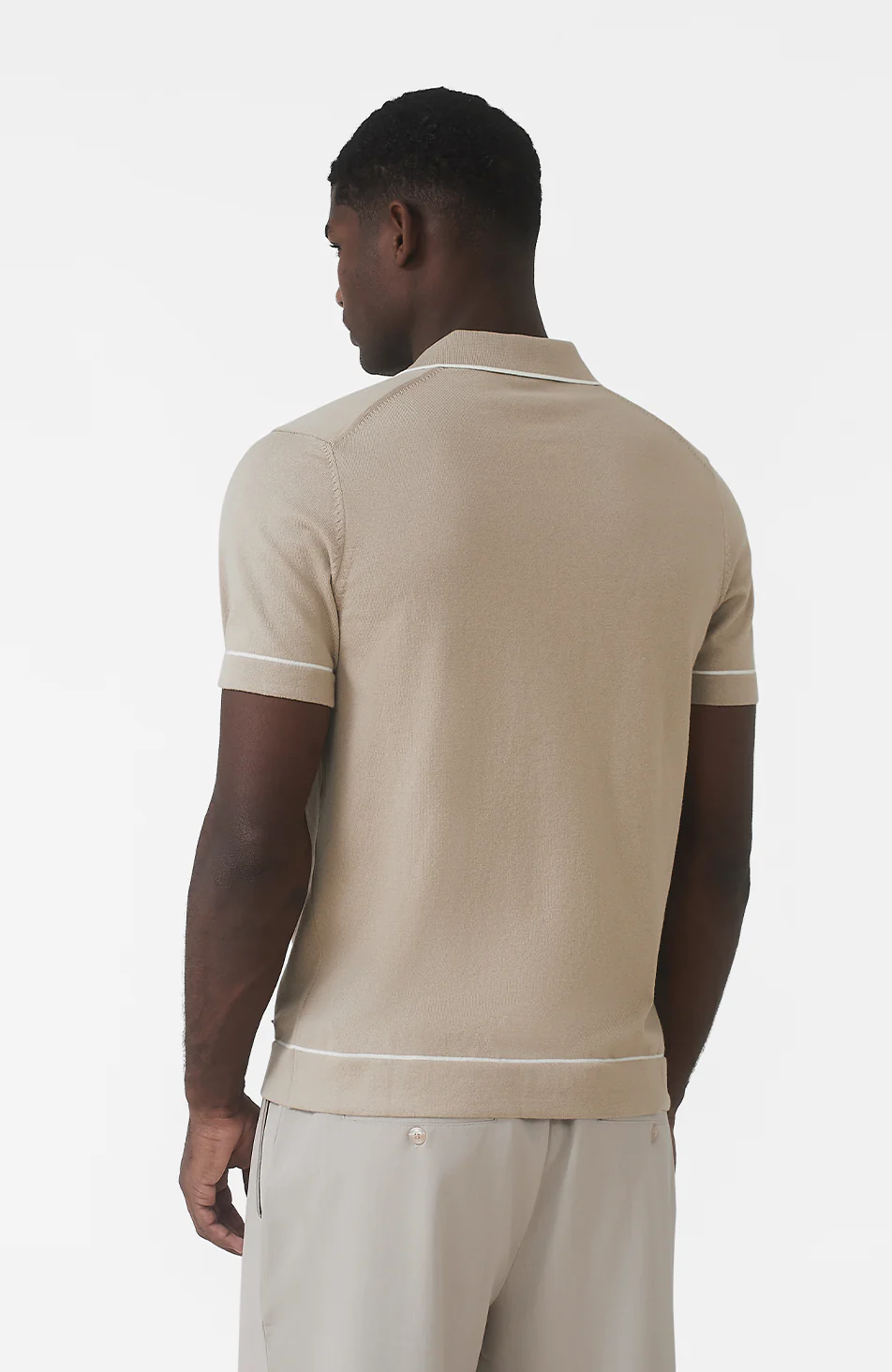 Luciano Slim Knit Shirt in Beige - Image 7