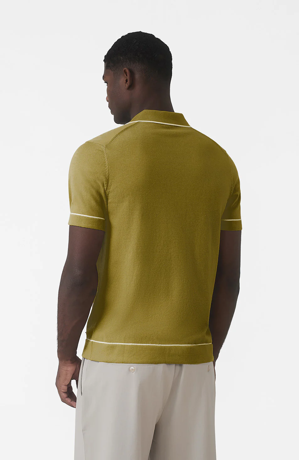 Luciano Slim Knit Shirt in Olive - Image 4