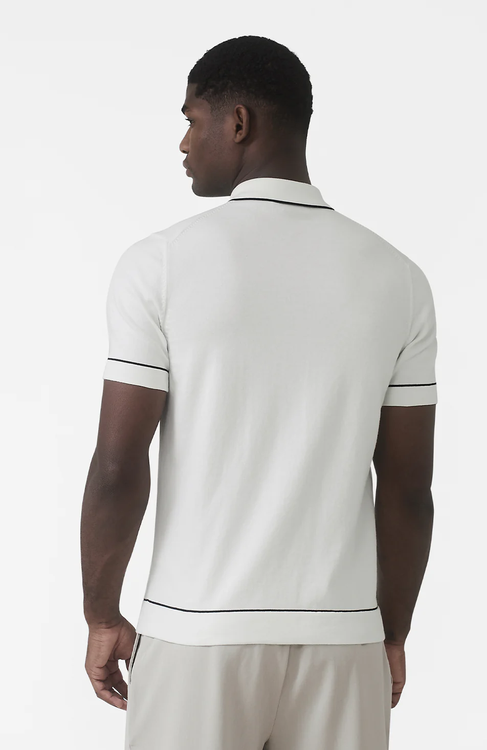 Luciano Slim Knit Shirt in White - Image 4