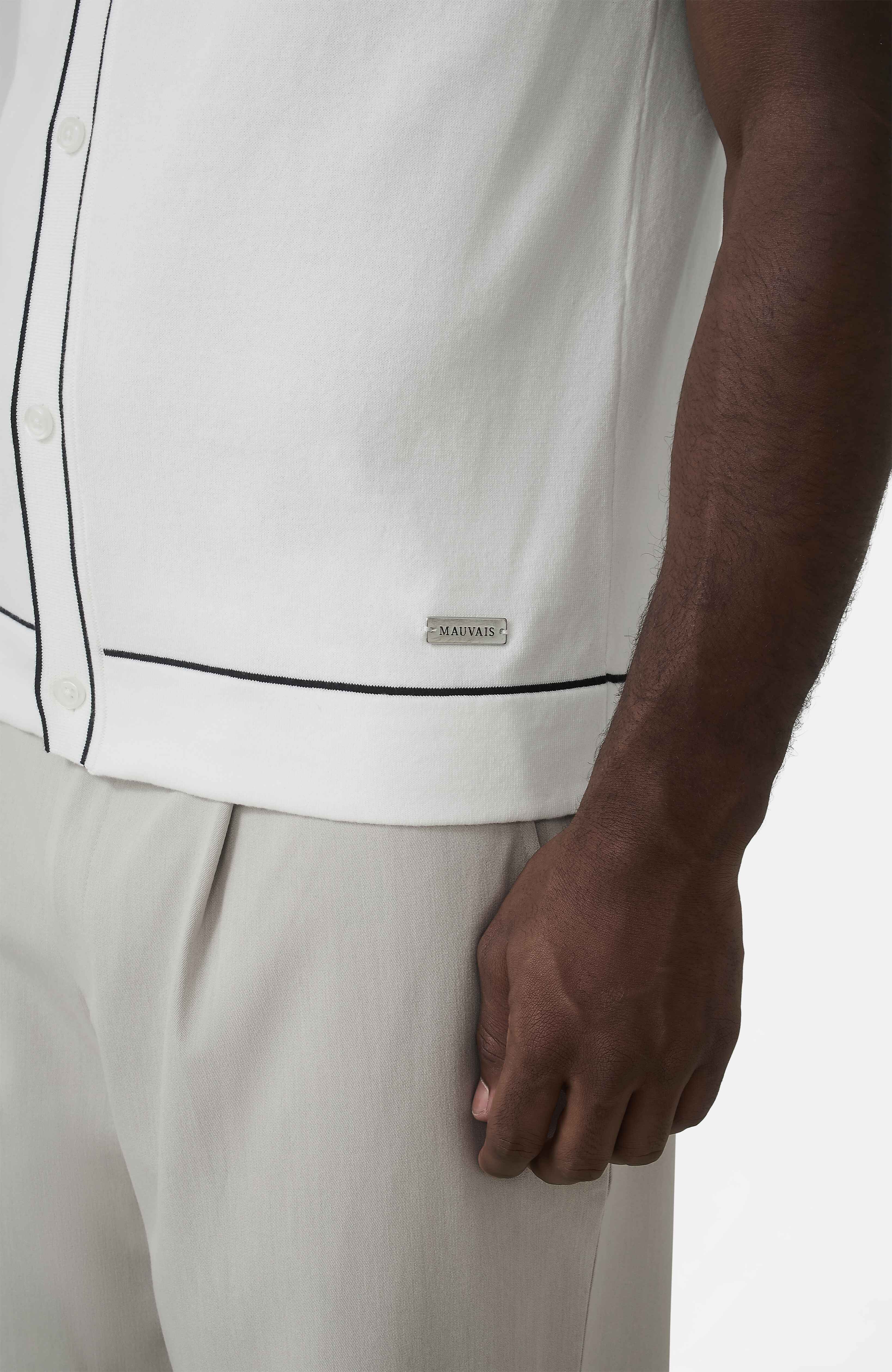 Luciano Slim Knit Shirt in White - Image 6