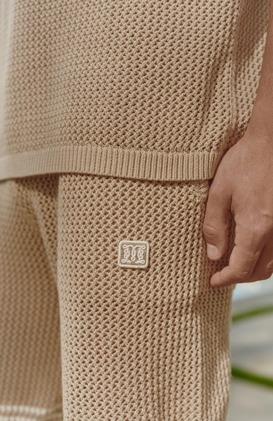 Malibu Cotton Crochet Shorts in Beige - Image 4