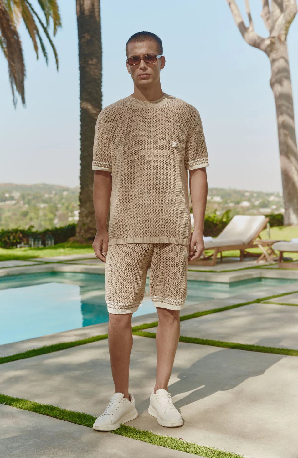 Malibu Cotton Crochet Shorts in Beige - Image 6