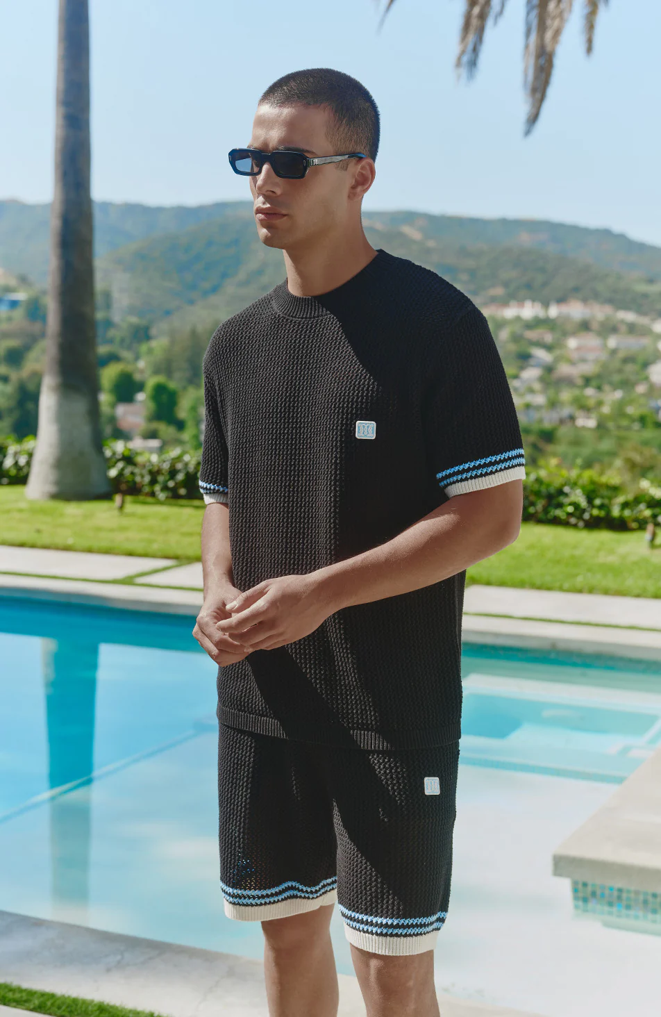 Malibu Cotton Crochet Shorts in Black - Image 3
