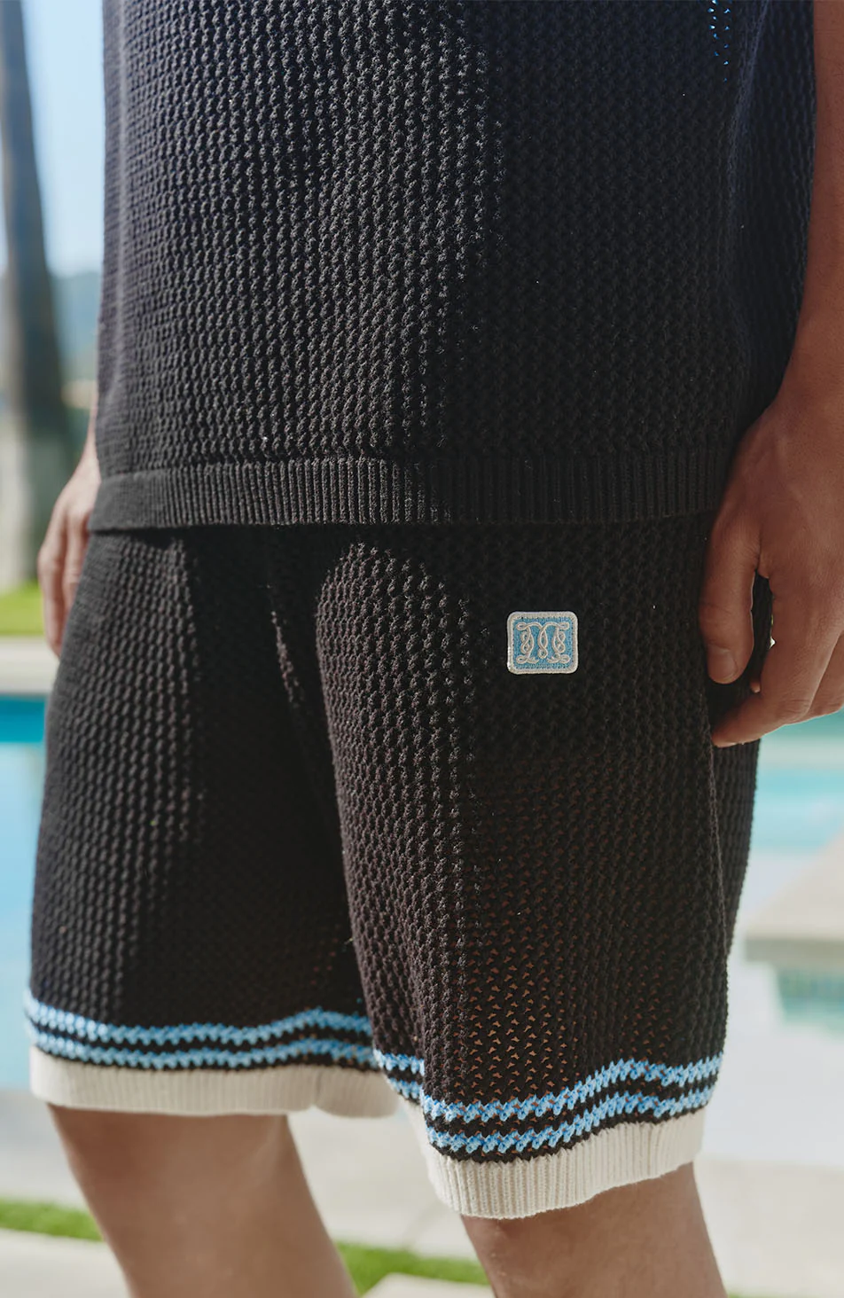 Malibu Cotton Crochet Shorts in Black - Image 4