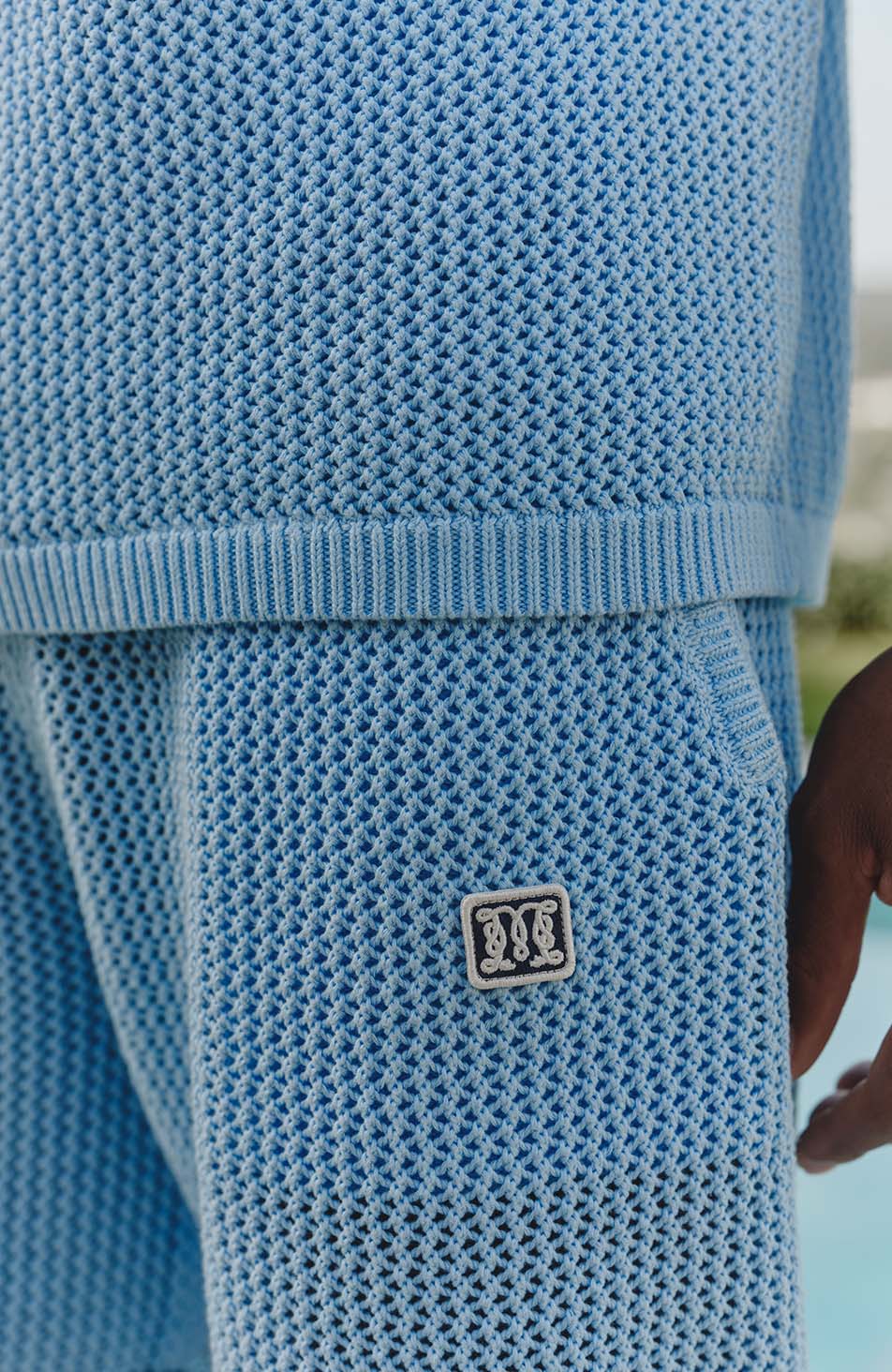 Malibu Cotton Crochet Shorts in Blue - Image 5