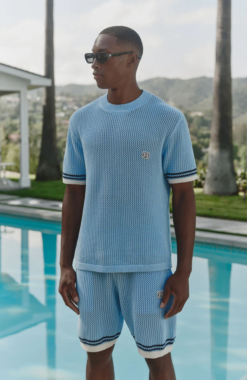 Malibu Cotton Crochet Shorts in Blue - Image 6
