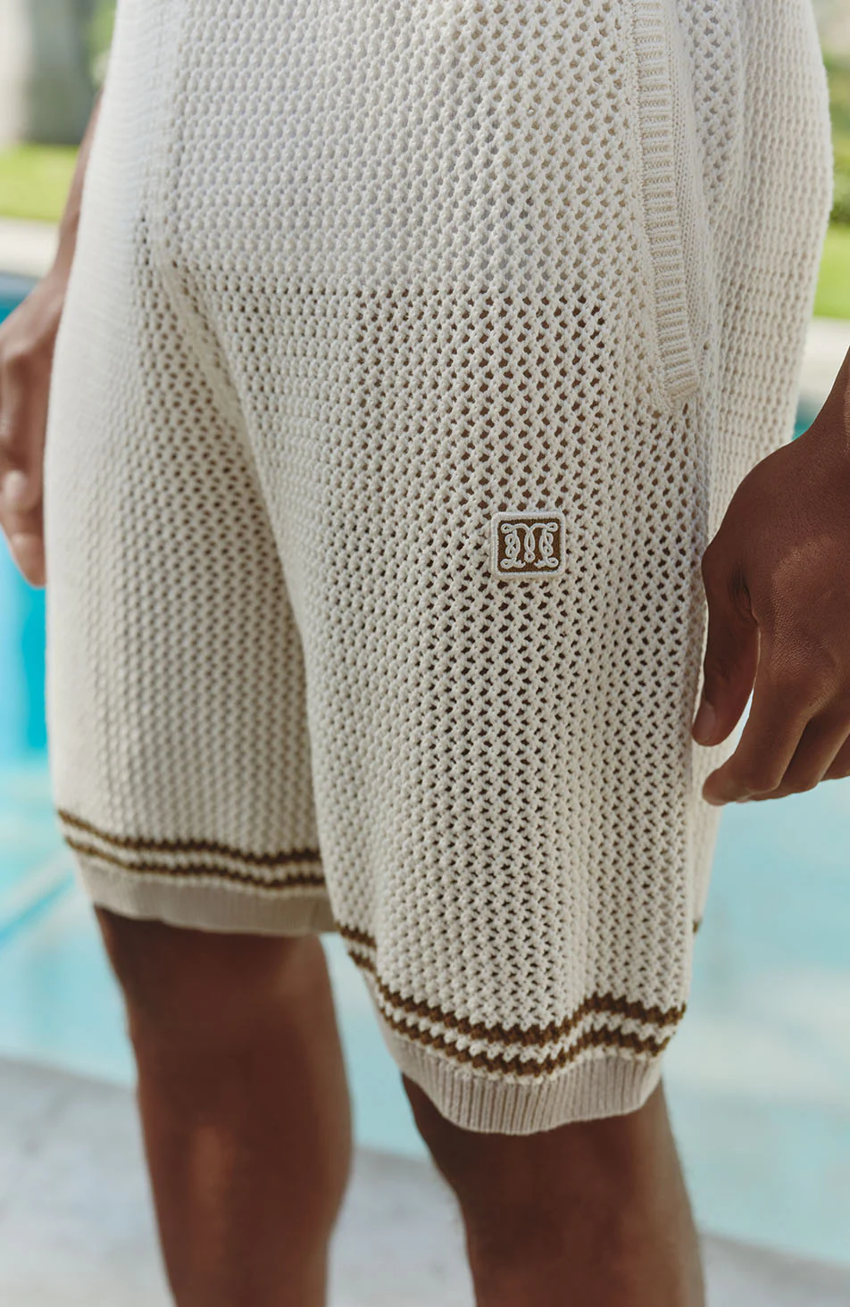 Malibu Cotton Crochet Shorts in White - Image 3