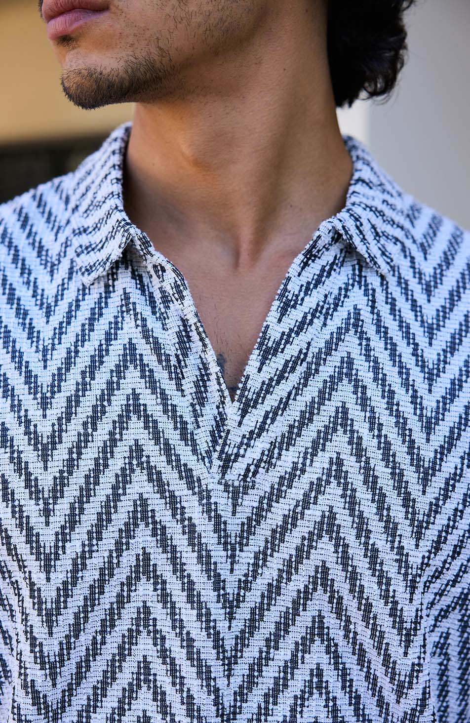 Marlin Textured Relaxed Polo in Grey - Image 3